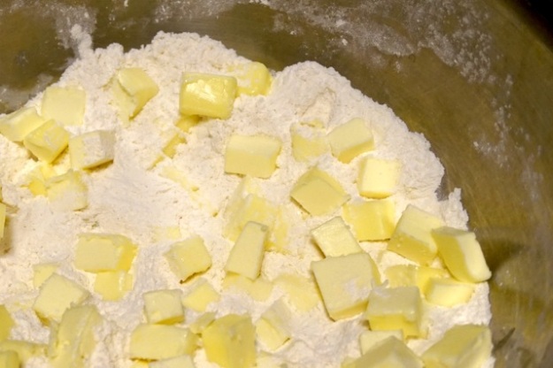 Good pie dough requires some diced butter.