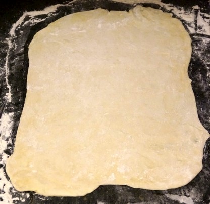 The second piece of dough rolled out...