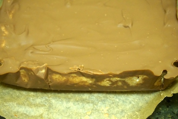 You can see how the bottom chocolate layer oozed up around the side.