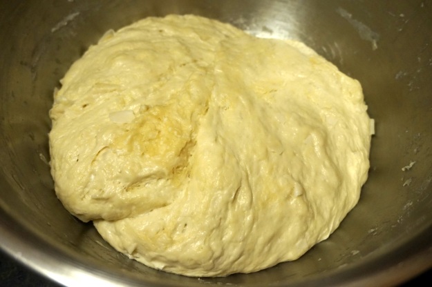 The dough after rising.